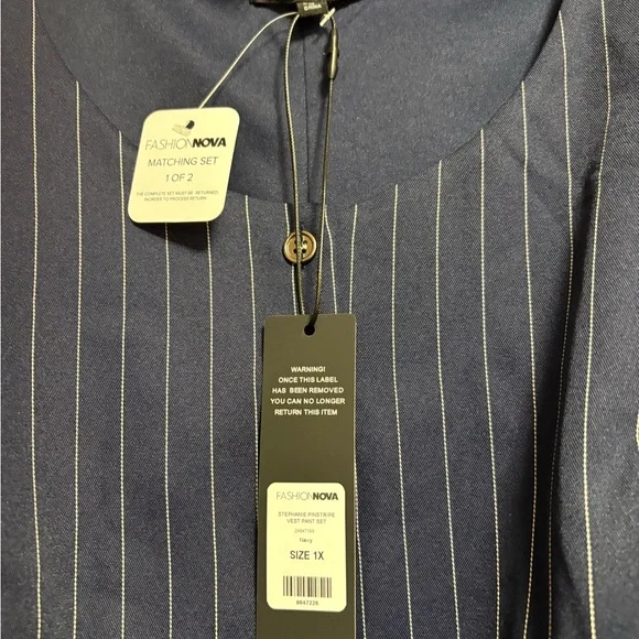 Fashion Nova Blue Pinstripe Set - Picture 3 of 3